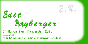 edit mayberger business card